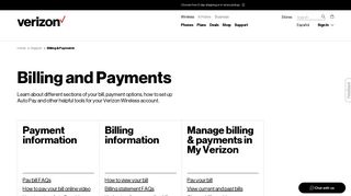Billing and Payments | Verizon Wireless