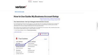 How to Use Guide: My Business Account Setup - Verizon Wireless
