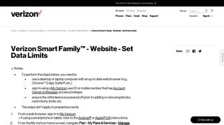 Verizon Smart Family - Website - Set Data Limits | Verizon Wireless
