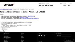 Take and Send a Picture to Online Album - LG ... - Verizon Wireless