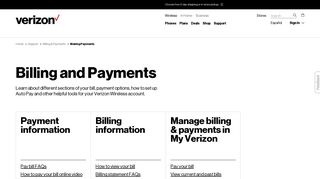 Billing and Payments - Making Payments | Verizon Wireless