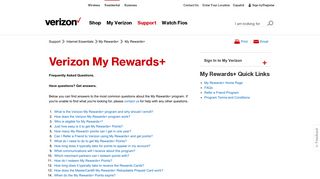 Verizon My Rewards+ - Customer Support | Verizon