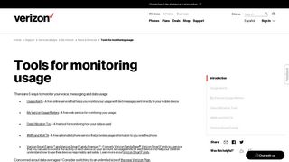 Tools for monitoring usage | Verizon Wireless