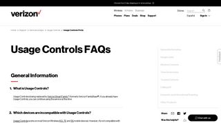 Usage Controls FAQs | Verizon Wireless