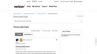 Verizon.yahoo log in - Verizon Fios Community - Verizon Forums
