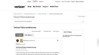Verizon/Yahoo email access - Verizon Fios Community