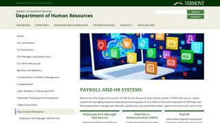 Payroll and HR Systems - Vermont Human Resources - Vermont.gov