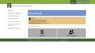 PeopleSoft : University of Vermont