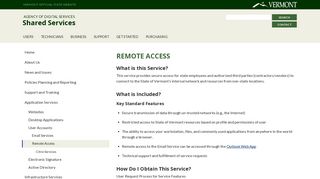 Remote Access | Shared Services