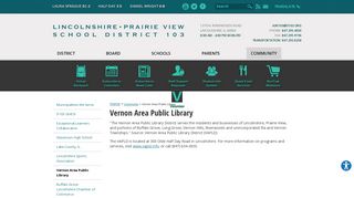 Vernon Area Public Library - Lincolnshire-Prairie View School District
