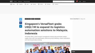 Singapore's VersaFleet grabs US$2.1M to expand its logistics ... - e27