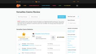 Versailles Casino Review & Ratings by Real Players - 2019