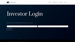 Login — Versant