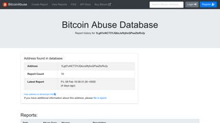 Bitcoin Abuse Database: 1Lg61xNCT3YJQkzJsftrjhxQPsaZtzRx2y