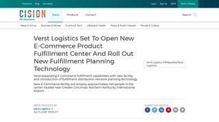 Verst Logistics Set To Open New E-Commerce Product Fulfillment ...