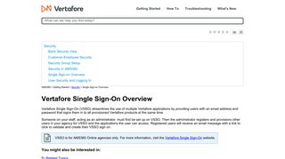 Vertafore Single Sign-On Overview