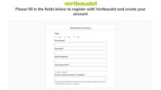Create my account - Vertbaudet