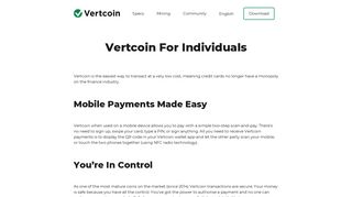 Vertcoin For Individuals - Decentralized Peer-to-Peer Digital Currency