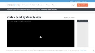 Vertex Lead System Review - Screencast-O-Matic