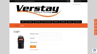 Login | Verstay: Vertex Standard Distributor