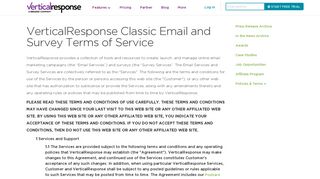 VerticalResponse Classic Email & Survey Terms of Service