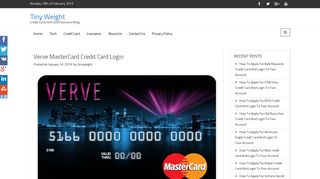 Verve MasterCard Credit Card Login - Tiny Weight