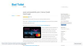 www.vervecardinfo.com | Verve Credit Card Login | Bad Toilet