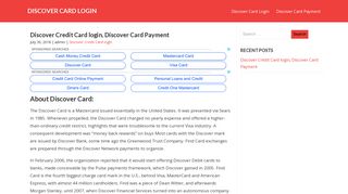 DISCOVER CARD LOGIN - discover card payment, discover customer ...