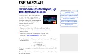 Continental Finance Credit Card Payment, Login, and Customer ...