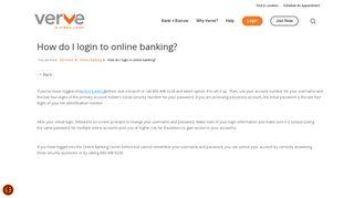 How do I login to online banking? - Verve, A Credit Union