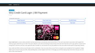 Very Credit Card Login | Bill Payment - CreditWiki