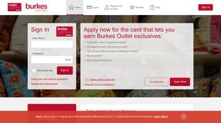 Burkes Outlet One Card Credit Card - Manage your account - Comenity