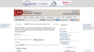 Using VESAP 2 as a Trainee-Directed Independent and Faculty ...