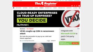 VESK coughs up £18k in ransomware attack • The Register