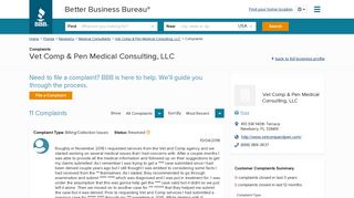 Vet Comp & Pen Medical Consulting, LLC | Complaints | Better ...