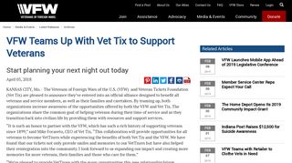 VFW Teams Up With Vet Tix to Support Veterans - VFW