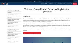 Veteran Owned Small Business Registration (VETBIZ) - USFCR