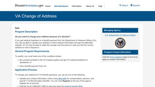 VA Change of Address | disasterassistance.gov
