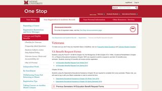 Veterans and Eligible Dependent Benefits - One Stop - Miami University