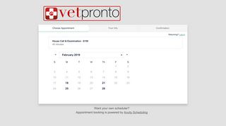 Schedule Appointment with VetPronto - Acuity Scheduling