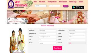 Online Payment - Vetri Matrimony, Unlimit Varan, View on Tamil ...