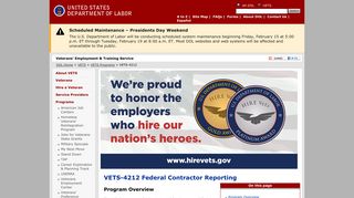 VETS-4212 Federal Contractor Reporting - Veterans' Employment and ...