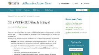 2018 VETS-4212 Filing Is In Sight! - EEO & Affirmative Action