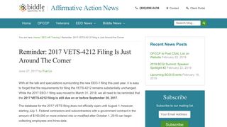 Reminder: 2017 VETS-4212 Filing is Just Around the Corner