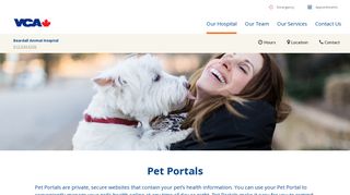 Pet Portals | Beardall Animal Hospital | VCA Canada Animal Hospitals