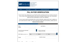 VetVerify.org - Verify Eligibility