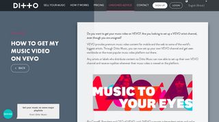 How To Get My Music Video On VEVO - Ditto Music