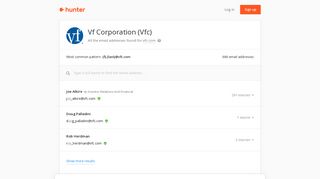 Vf Corporation (Vfc) - email addresses & email format • Hunter