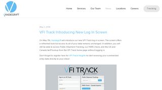 VFI Track Introducing New Log In Screen — Vandegrift