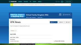 VFK News | The Virtual Family Kingdom Wiki | FANDOM powered by ...